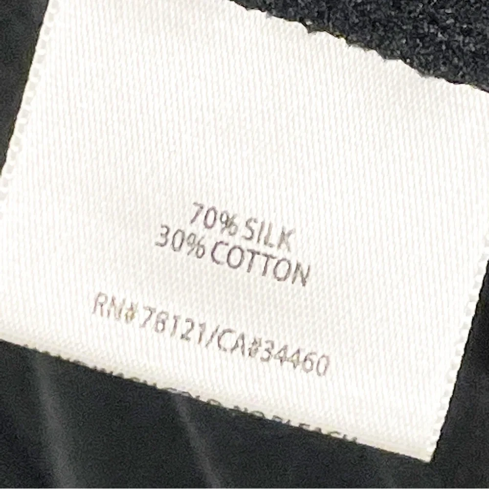 Eileen FIsher Size Small Black Silk Blend Draped Open Front Long Sleeve‎ Thin